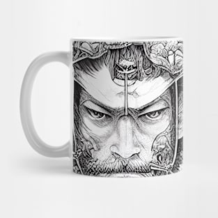 Warrior Brave Wild Nature Illustration Line Epic Illustration Line Art Mug